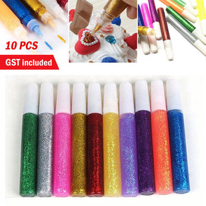 10X Art Gel Pens Craft Classic Neon Glitter Metallic Swirl Gel Ink Pen Drawing