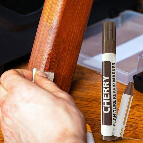 10Color Scratch Wood Furniture Timber Repair Pen Touch Up Marker + 10 Fill Stick