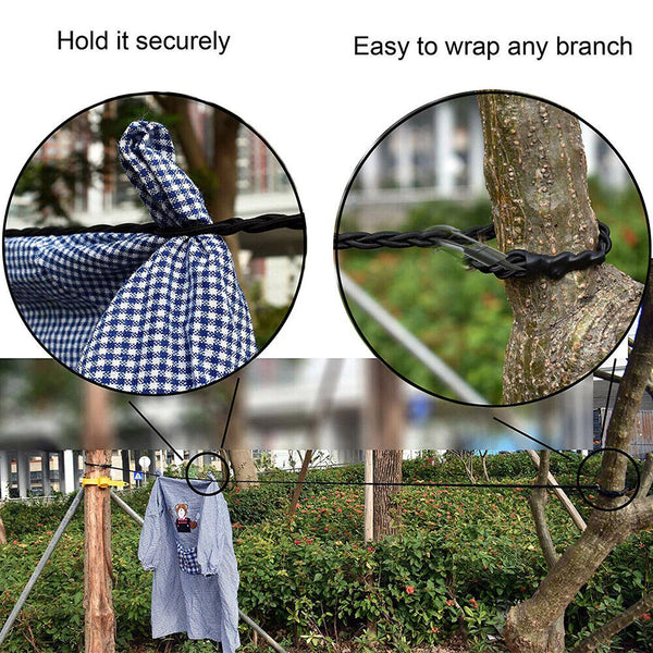 Travel Clothesline Clothes Line Pegless Washing Line Camping Windproof Portable