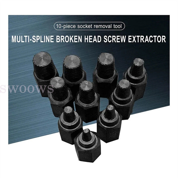 10X Damaged Screw Extractor Set Easy Out Broken Drill Bit Remover Kit Speed Out