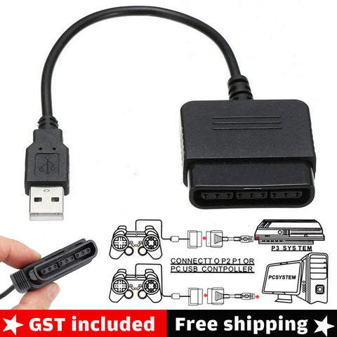 Playstation 2 PS2 Controller to Playstation 3 PS3 PC USB Adapter Converter Cable