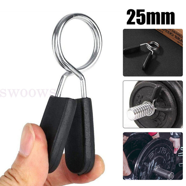 4pc x 25mm Barbell Bar Clamp Spring Collar Clips Gym Weight Lift Dumbbell Lock