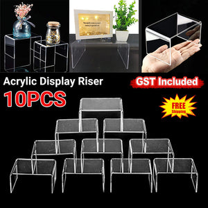 10pcs Display Riser Set 4in Acrylic Clear Display Stand Product Display Stand AU