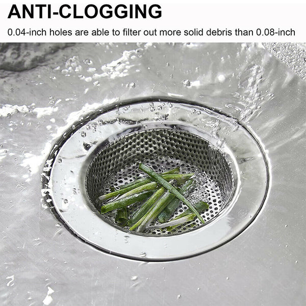 4PCS Stainless Steel Kitchen Sink Mesh Strainer Waste Plug Filter Drain Stopper
