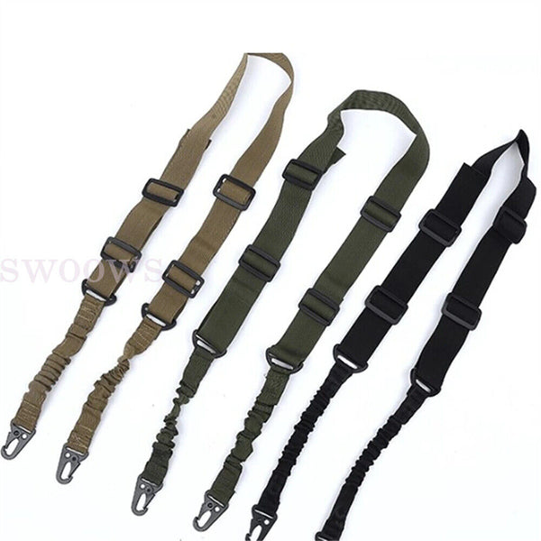 Tactical 2 Point Rifle Gun Sling Strap Adjustable Shotgun Belt Swivel Mount