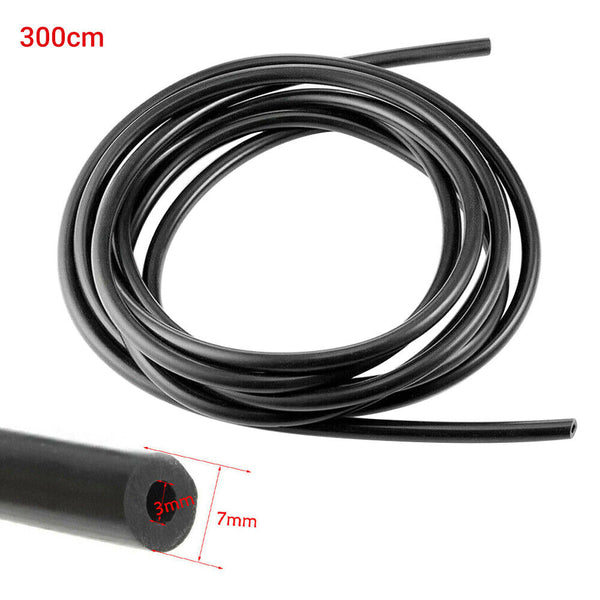 3 Meters  Silicone Vacuum Hose Gas Oil Fuel Line Tube 3MM For Car Motorcycle