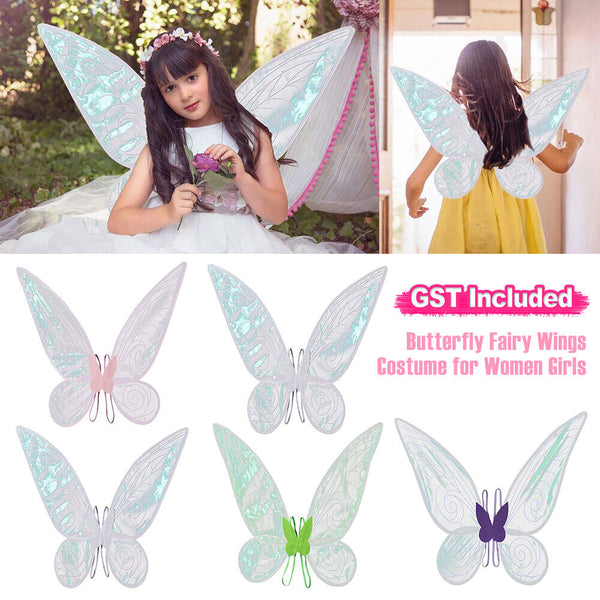 1/4PCS Butterfly Fairy Wings Costume for Women Girls Sparkle Princess Angel Wing