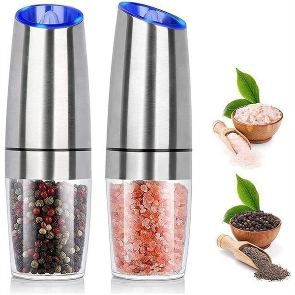 Salt Pepper Mill Grinder Automatic Battery-Operated LED Shakers Gravity Electric