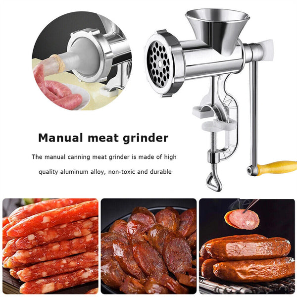 Manual Kitchen Meat Grinder Mincer Stuffer Table Hand Sausage Filler Maker AU