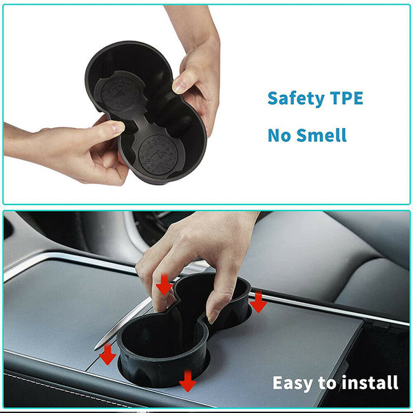 TPE Console Cup Holder Insert For Tesla Model 3 Model Y 2021 Accessories AU