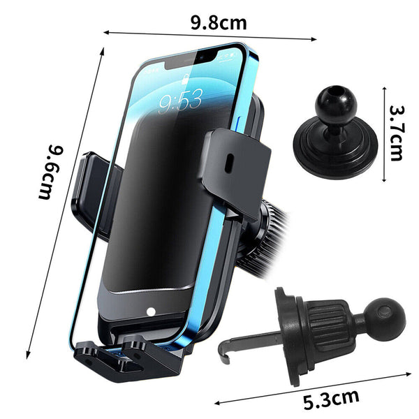 Car Phone Holder Mount Vent Grip Lock System 360° Rotation For iPhone Samsung