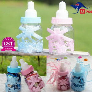 100PCS Fillable Bottles Sweet Candy Boxes Baby Shower Baptism Party Table Decor