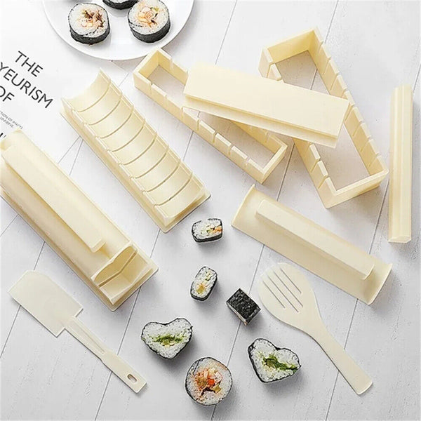 DIY Sushi Maker Making Kit Rice Roller Mold Set Beginners Homemade Kitchen NEW