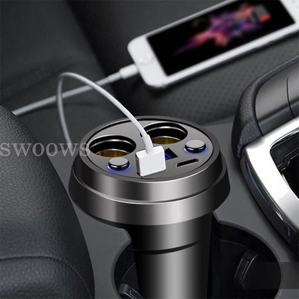 Multi Car Cigarette Lighter Socket Splitter USB 2 Way Dual Charger Power Adapter