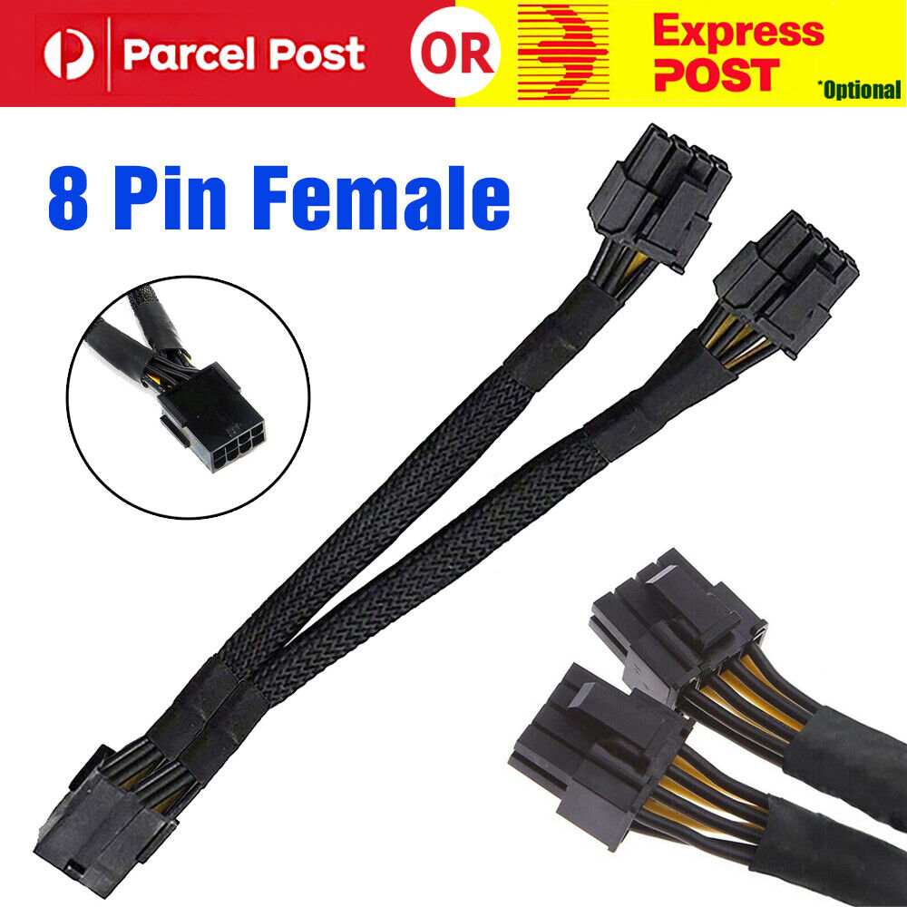 New GPU PCIe 8 Pin raided Y-Splitter Graphics Card Extension Cable AU HOT