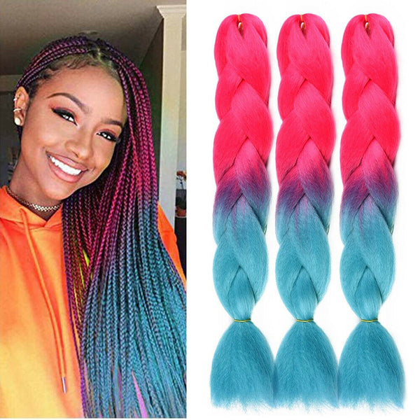 Women Coloured Jumbo Braiding Hair Extensions Braids Twist Hight Temperature