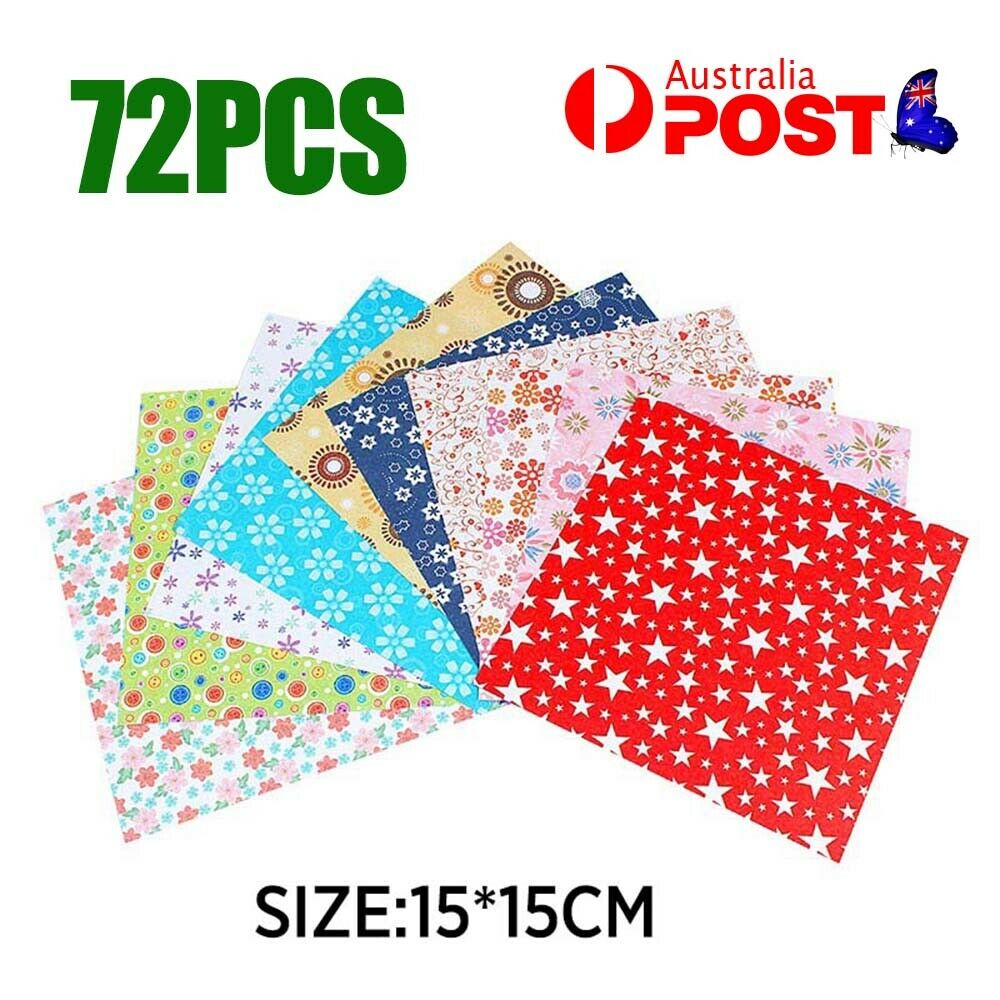 72pcs Japanese Square Folding Origami Craft Paper Sakura Star Mix Patterns Color