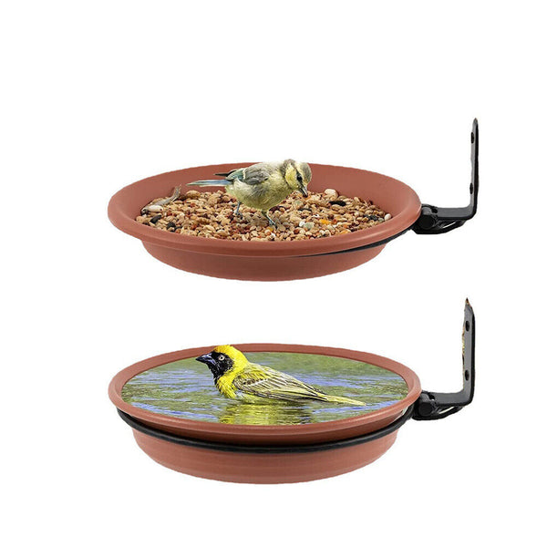 2xHanging Bird Feeder Bath Tray Plastic Bird Water Drinker Outdoor Garden Decor