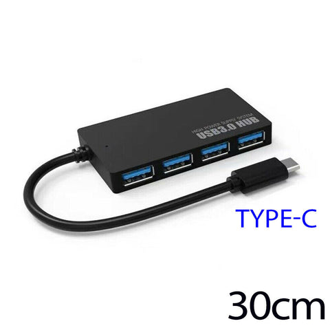 USB 3.0 Type-C Hub 4 Port High Speed Slim Compact Expansion Splitter