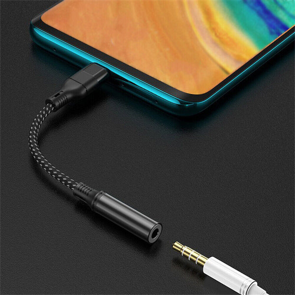 USB C To AUX 3.5mm Audio Headphone Jack Adapter AUX Cable For iPhone 15 Samsung