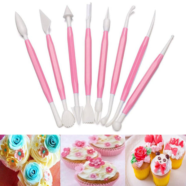 MODELLING TOOLS CARVING PENS BAKING CAKE DECORATING SUGARCRAFT ICING 8pcs