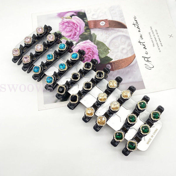 Sparkling Crystal Stone Braided Hair Clips Bangs Hair Clip Braided Hair lot