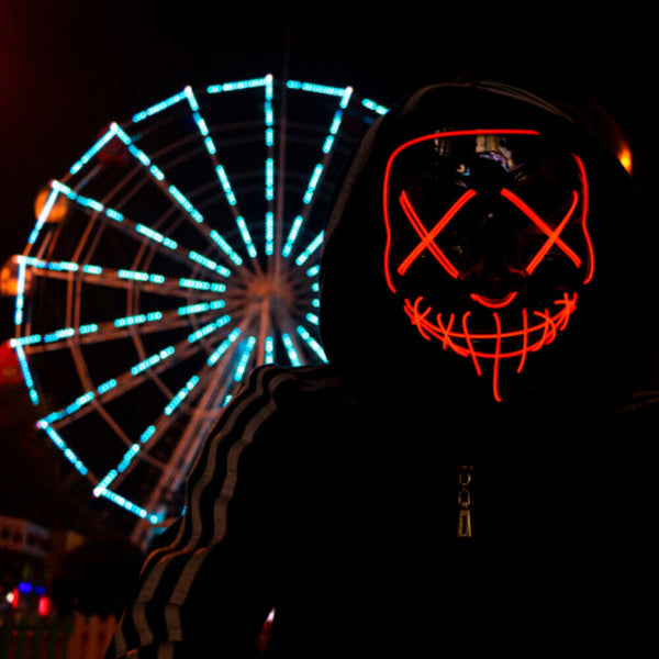 Halloween Masks LED Mask Light Up Purge Glowing Light Costume Cosplay Party