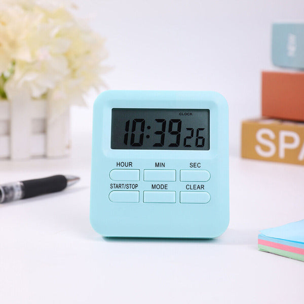 Magnetic Digital Kitchen Timer LCD Countdown Cooking Loud Alarm Stopwatch