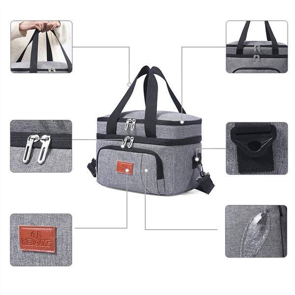 Outdoor Portable Lunch Bag Thermal Insulated Food Container Cooler Bag26x19x21CM