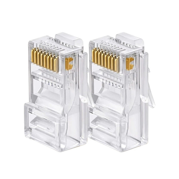 10-50X RJ45 Pass Through CAT6 Connector Modular Plug CAT5e CAT5 Network Ethernet