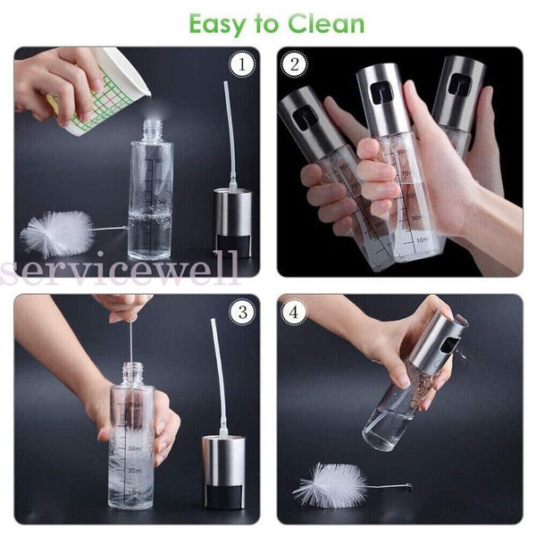 1/2PCS 100ml Oil Sprayer Olive Bottle Kitchen Cooking Spray Dispenser BBQ Baking