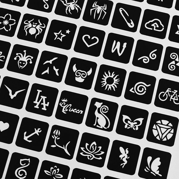 Drawing Template Sheet Henna Tattoo India Temporary Ink Body Art Sticker Stencil