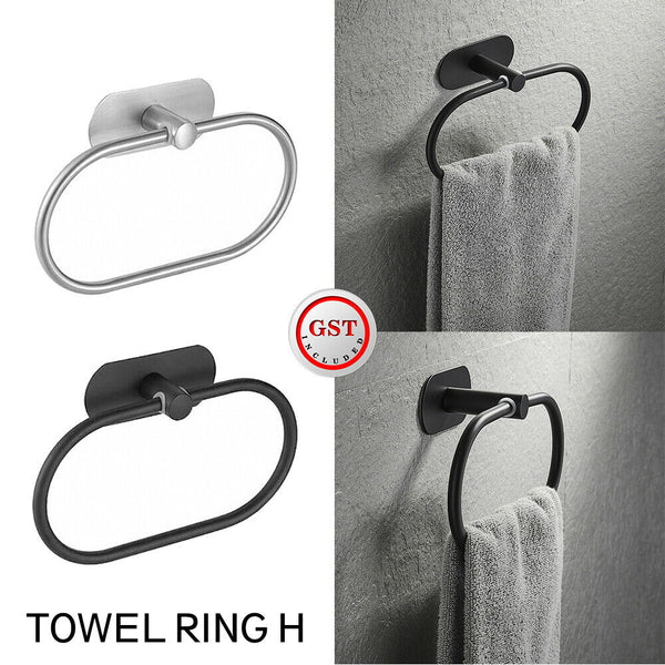 Stainless Steel Hand Towel Ring Rack Rail Holder Wall Mounted Bathroom AU