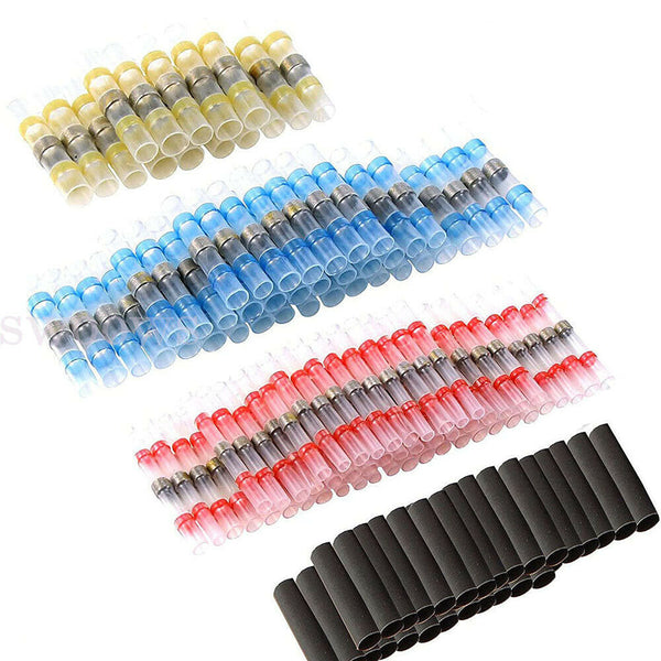 Solder Seal Sleeve Heat Shrink Butt Wire Connectors Terminals Waterproof