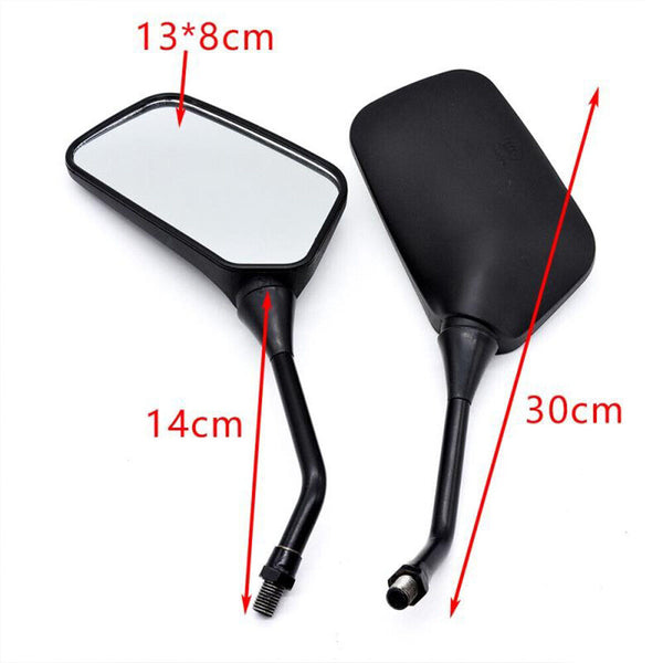 Universal Motorcycle Rearview Side Mirrors for Honda Suzuki KAWASAKI Black 10mm