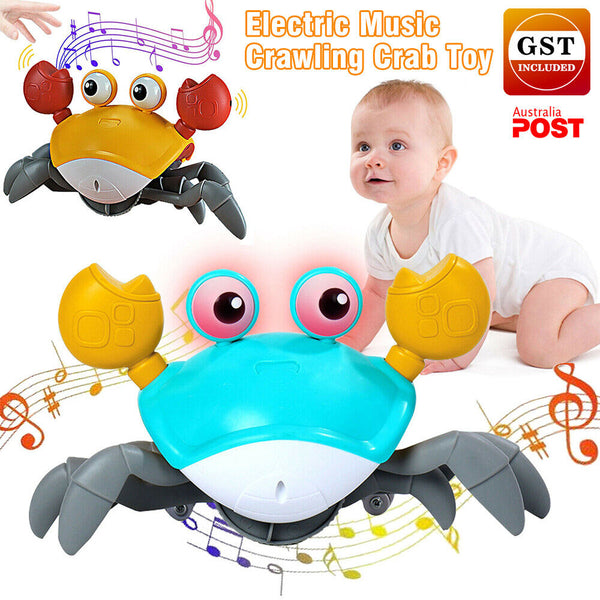 Music Crawling Crab Electric Baby Toy Kids Toddler Interactive Toys LED Light Up