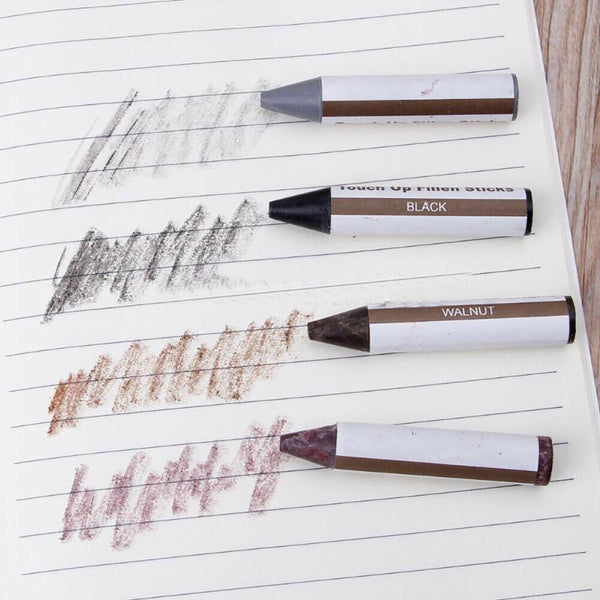 10Color Scratch Wood Furniture Timber Repair Pen Touch Up Marker + 10 Fill Stick