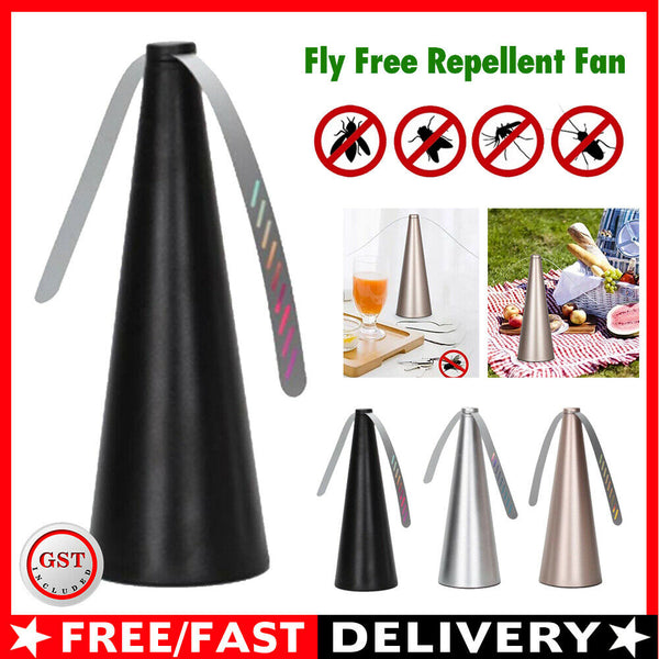 Shoo Away Fly & Bug Fan Repeller for Outdoors, BBQ Picnic, Camping, RV & Caravan