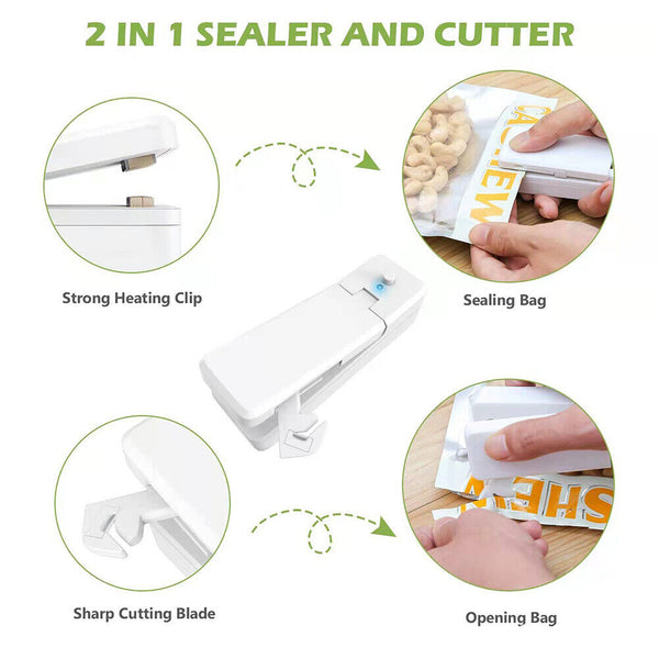 Portable Mini Heat Sealing Machine USB Rechargeable Food Sealer Plastic Bag