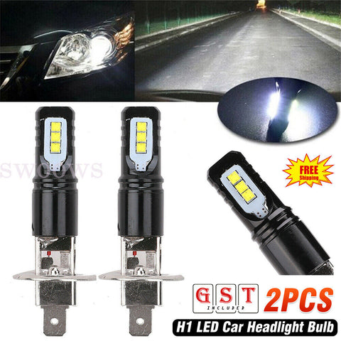 Pair 80W Car H1 LED Headlight Fog Light Beam Bulbs, Globes 6500K White 1200LM