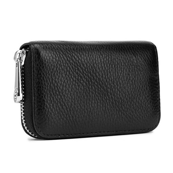 Women Zip Leather Wallet Card Holder Short Wallet RFID Blocking Coin Purse Pouch