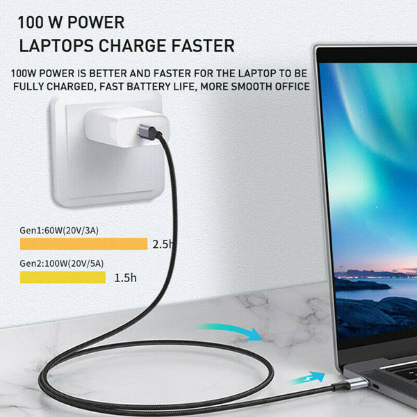 USB-C To USB-C 3.1 Gen 2 Cable Fast Charging 10Gbps 4K 100W Video Data Transfer