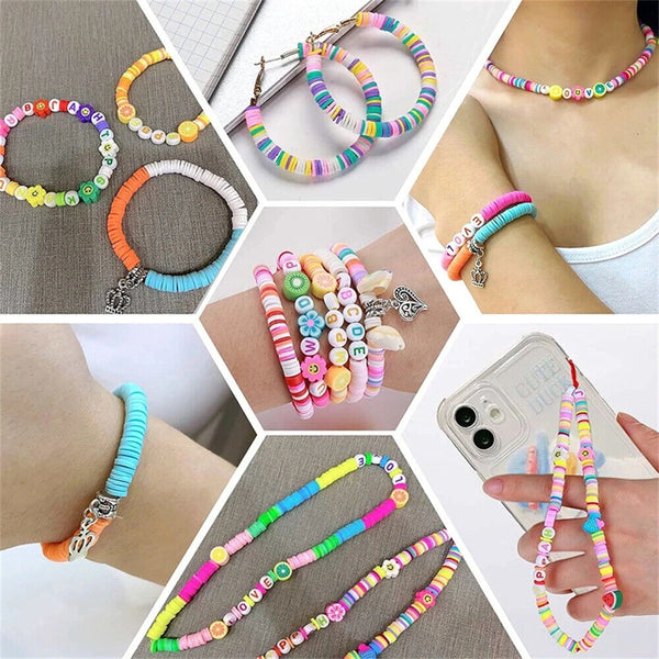 5822pcs Clay Heishi Beads Flat Beads Kit for Bracelets Necklace Earrings Anklets