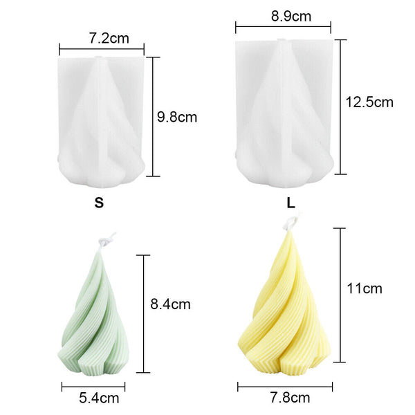 DIY Art 3D Silicone Candle Make Moulds Cone Soap Wax Plaster Candles Mold Decor