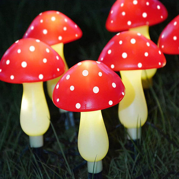 Solar Mushroom Fairy String Lights LED Outdoor Garden Ornament Statues Yard Deco