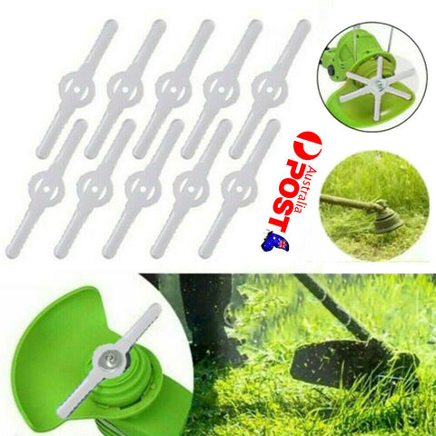 UP 100X Plastic Cutter Blades For Electric Cordless Grass Trimmer Strimmer Tools