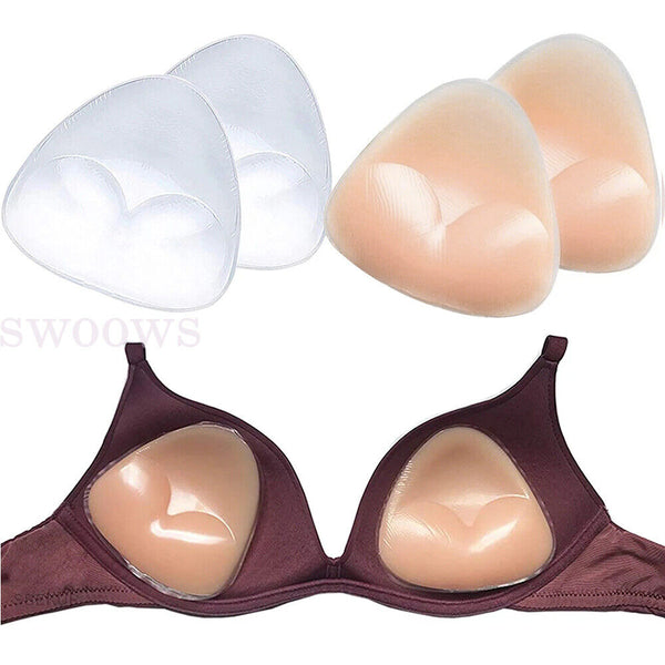 Triangle Push-up Silicone Bra Inserts Breasts Pad Bikini Bra Cleavage Enhancers