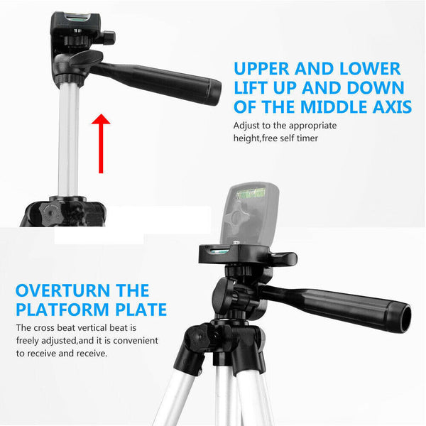 Professional Camera Tripod Stand Mount Phone Holder For iPhone DSLR Lightweight