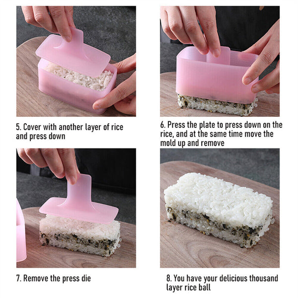 Kitchen Sushi Mold Spam Musubi Mold Onigiri Rice Ball Bento Press Maker Mould AU