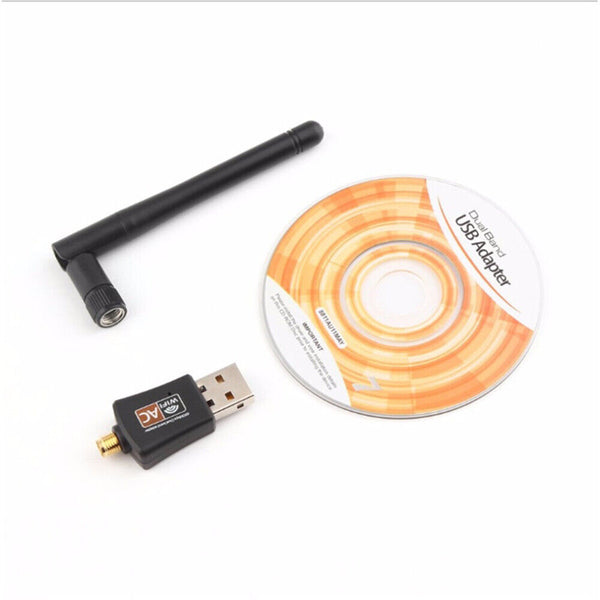 5dBi Antenna 802.11ac AC600 USB WiFi Wireless Adapter Dongle WPS 5GHz Dual Band